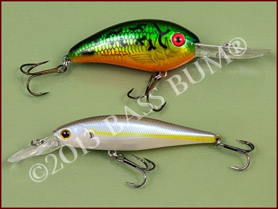 Minnow Lure, A Bass Crankbait Shaped Like a Long Thin Bass Minnow