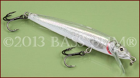 Minnow Lure, A Bass Crankbait Shaped Like a Long Thin Bass Minnow