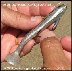 Push Hook Eye Through Swimbait Head 