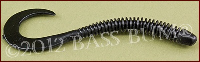 Plastic Worm - YUM Rib Worm, 6 inch, Black