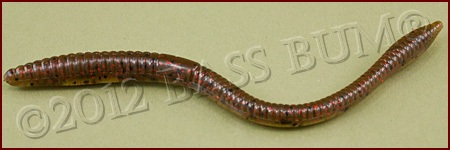 Plastic Worm - Zoom Trick Worm, 6.75 inch, Green Pumpkin Red