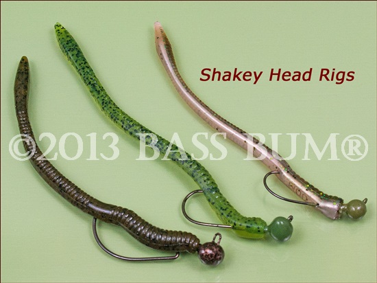 The Shaky Head, Plastic Fishing Worms Rigged On A Jig Head
