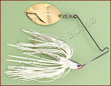 Pond Lure - Terminator Spinnerbait - White Skirt/Gold Blade