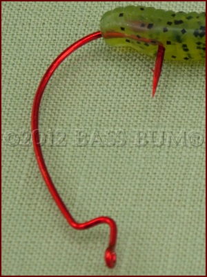 Texas Rig Push Hook Point Out the Side of Worm a Half to Quarter Inch Down its Length 