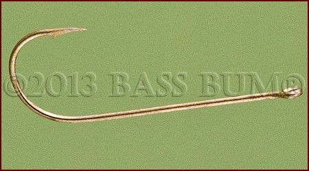 Fish Hook - Worm Straight - Gold 